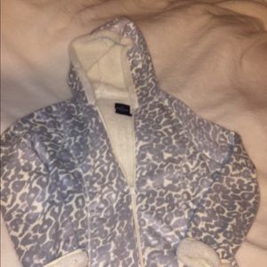 Grey and white winter coat